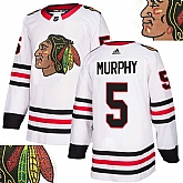 Blackhawks #5 Murphy White With Special Glittery Logo Adidas Jersey,baseball caps,new era cap wholesale,wholesale hats